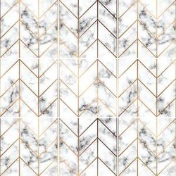 Sada 9 samolepiek na stenu Ambiance Marble and Gold Line, 15 x 15 cm