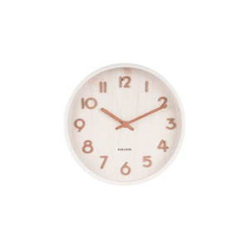 Biele nástenné hodiny z lipového dreva Karlsson Pure Small, ø 22 cm