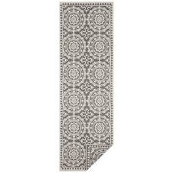 Sivo-krémový vonkajší koberec Bougari Jardin, 80 x 250 cm