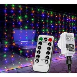 Vianočný záves - 6 x 3 m, 600 LED, farebný