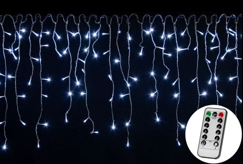 Vianočný svetelný dážď - 15 m, 600 LED, studeno biely