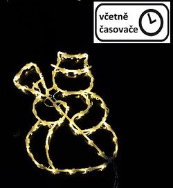 Vianočná dekorácia na okno - 50 LED, snehuliak