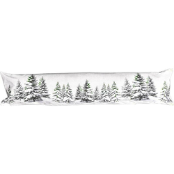 Forbyt Vianočný ozdobný tesniaci vankúš do okien Stromčeky biela, 20 x 85 cm