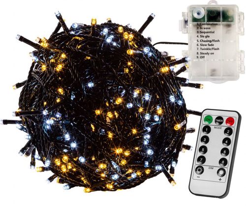 VOLTRONIC Vianočná reťaz 10m, 100 LED, teple a studeno biela