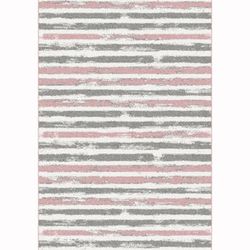 Karan koberec 133x190 cm ružová / sivá / biela
