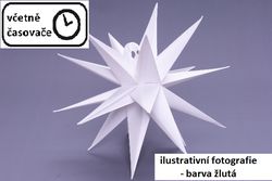 Vianočná dekorácia - hviezda s časovačom 10 LED, 35 cm, žltá