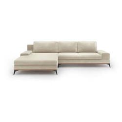 Béžová rozkladacia rohová pohovka so zamatovým poťahom Windsor & Co Sofas Astre, ľavý roh