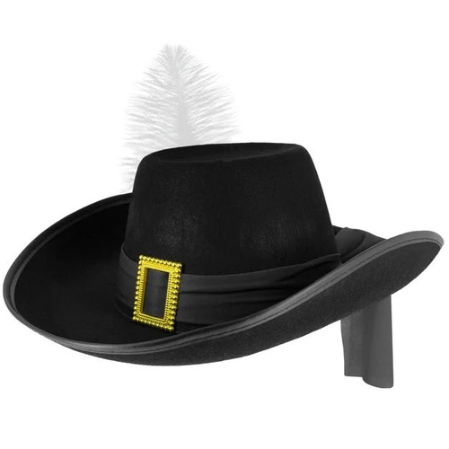 Čierny mušketiersky klobúk