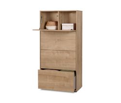 Regálový modul »Flemming«, so zásuvkami a výklopnou doskou, cca 75 x 150 cm, dubový dekor