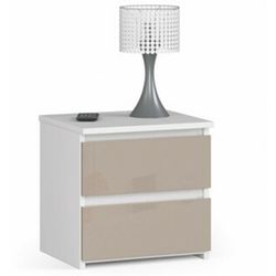 Ak furniture Nočný stolík CL2 40 cm biely/cappuccino lesk