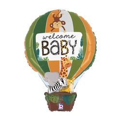 Balónik fóliový Zvieratá z džungle "Welcome Baby" 76 cm