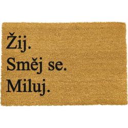 Rohožka z prírodného kokosového vlákna Artsy Doormats Žij a miluj, 40 x 60 cm