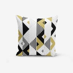 Obliečka na vankúš s prímesou bavlny Minimalist Cushion Covers Mustard Color Geometric Sekiller, 45 × 45 cm