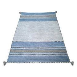 Modro-sivý bavlnený koberec Webtappeti Antique Kilim, 70 x 140 cm