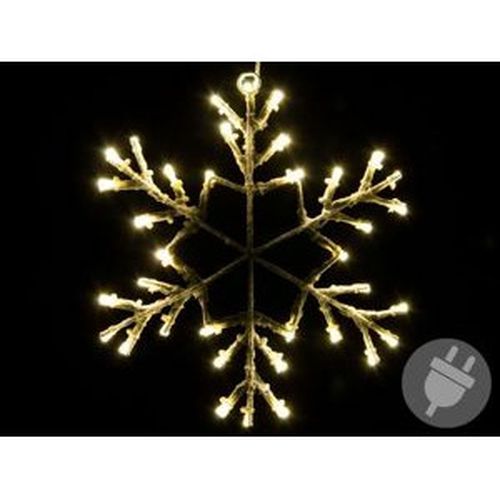 Vianočná LED dekorácia - snehová vločka - 30 cm teplá biela