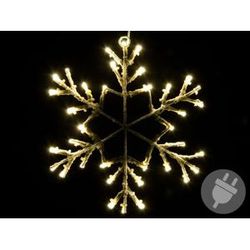 Vianočná LED dekorácia - snehová vločka - 30 cm teplá biela