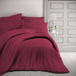 Saténové obliečky LUXURY COLLECTION s prúžkom Barva: vínová, Velikost: jednolôžko 140x200 + 70x90cm