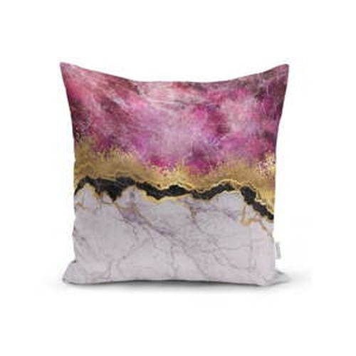 Obliečka na vankúš Minimalist Cushion Covers Marble With Pink And Gold, 45 x 45 cm