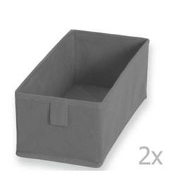Sada 2 sivých te×tilných boxov JOCCA, 28 × 13 cm