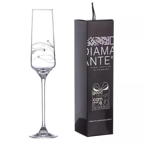Diamante Spiral Swarovski poháre na sekt 190 ml