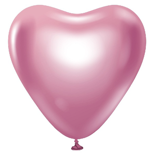Balóniky latexové platinové svetlo ružové srdce 30 cm, 6 ks