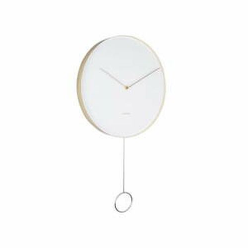 Biele nástenné kyvadlové hodiny Karlsson Pendulum, ø 34 cm