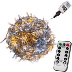 Vianočná reťaz 600 LED - teple a studeno biela, ovládač