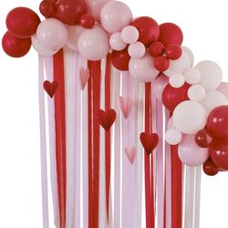 Sada balónikov na balónikový oblúk červená/ružová 55 ks