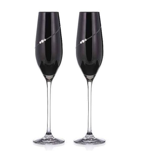 Diamante Sihouette black poháre na sekt 210 ml, 2 ks