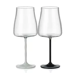 Crystalex Pohár Black White stems 400 ml 2 ks