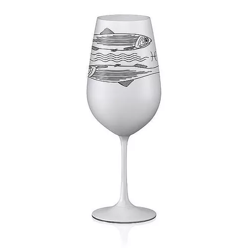 Crystalex poháre Zverokruhy Ryby biela 550 ml