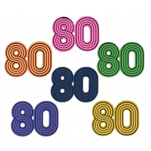 Konfety dekoračné drevené 80's (12 ks)