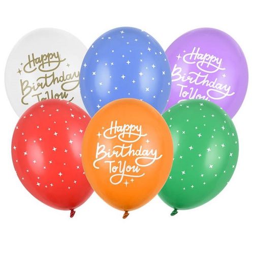 Balóniky latexové Happy Birthday To You mix 30 cm 6 ks