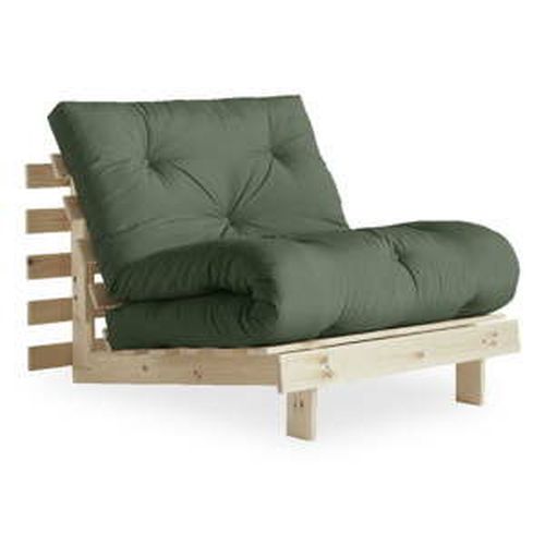Rozkladacie kreslo so zeleným poťahom Karup Design Roots Raw/Olive Green