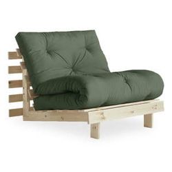Rozkladacie kreslo so zeleným poťahom Karup Design Roots Raw/Olive Green