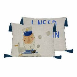 Súprava 2 vankúšov s prímesou ľanu Little Nice Things Captain, 50 x 35 cm