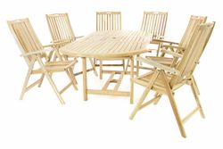 Záhradný drevený set z teakového dreva - 6 stoličiek, stôl
