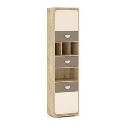 Regál Loros PB-2D1DRW 50 - dub artisan / latte / champagne