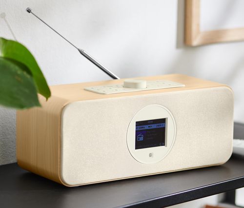 WiFi internetové rádio s farebným displejom, svetlohnedé