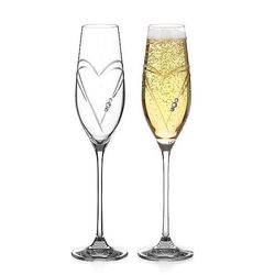 Diamante Swarovski Poháre na sekt Hearts 210 ml, 2 ks