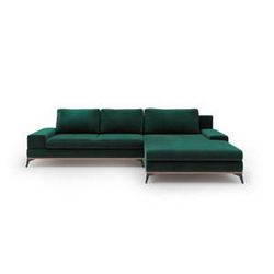 Fľaškovozelená rozkladacia rohová pohovka so zamatovým poťahom Windsor & Co Sofas Astre, pravý roh
