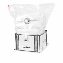 Sada 2 bielych úložných boxov s vakuovým obalom Compactor Life 3D Vacuum Bag, 40 x 25 cm