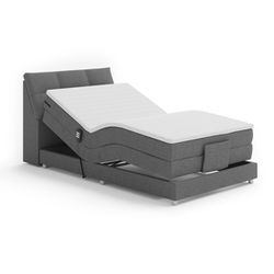 Elektrická polohovacia posteľ, boxspring, sivá, 120x200, GERONA NEW