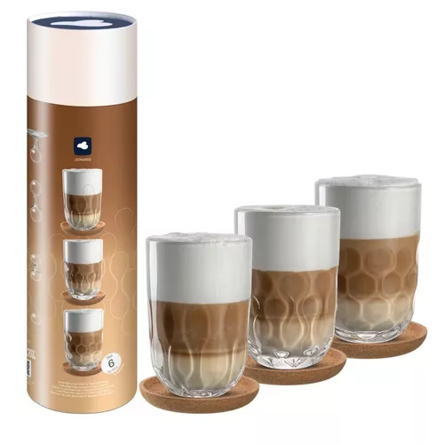 Leonardo poháre na latte s tanierikmi Gocce 390 ml 6 ks