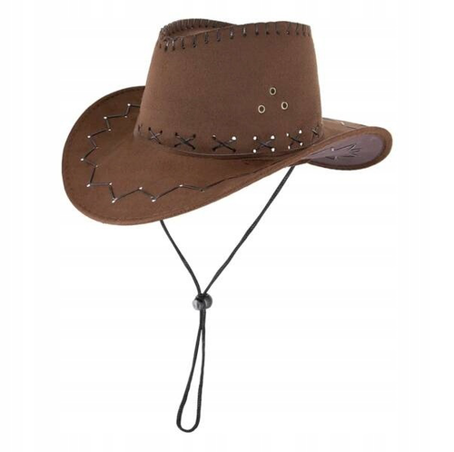 Hnedý semišový kovbojský klobúk