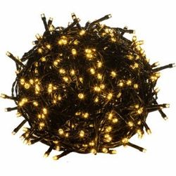 Vianočné LED osvetlenie 60 m - teplá biela 600 LED - zelený kábel