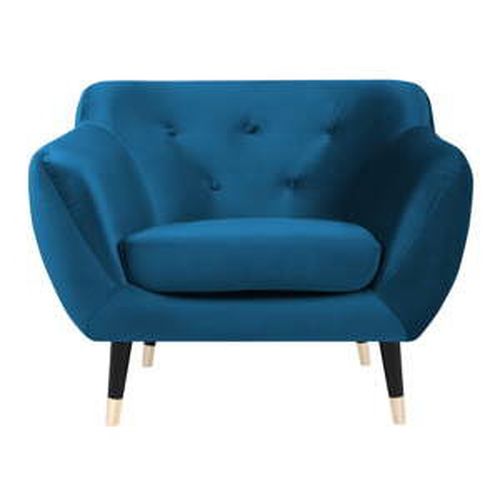 Modré kreslo s čiernymi nohami Mazzini Sofas Amelie