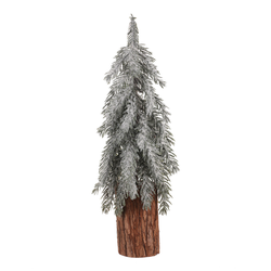 Vianočná dekorácia Smrek na kláte zasnežený, 44 cm