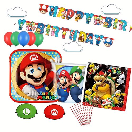 Super Mario-Party sada s balónikmi zdarma-pre 8 osôb