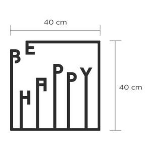 Nástenná kovová dekorácia Be Happy